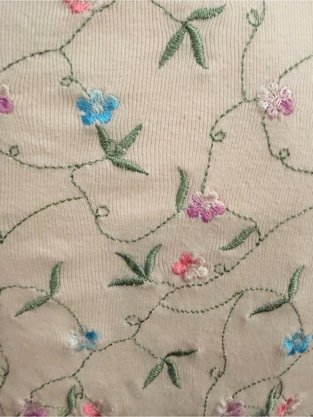 Boden Cream Long-Sleeve Scoop Neck Floral Embroidered Top - Picture 5 of 6